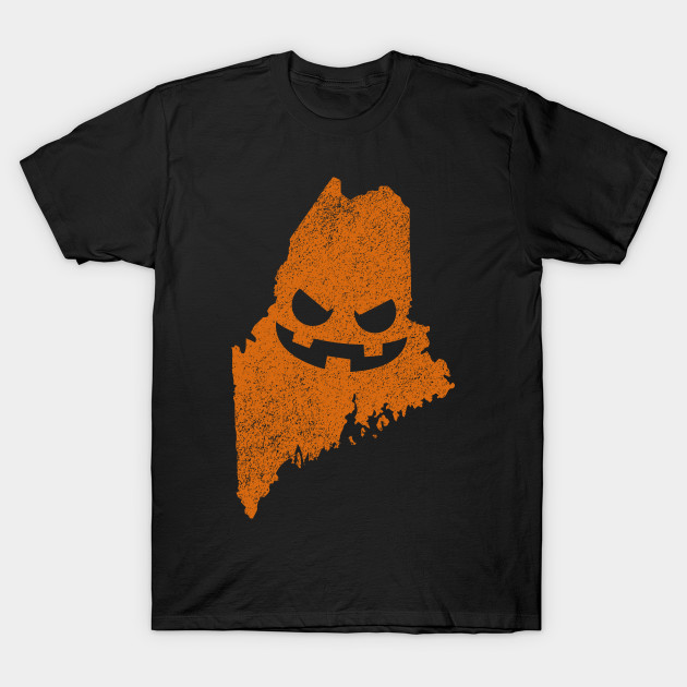 Maine Home State Pumpkin Halloween T-Shirt-TOZ